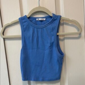 plain blue zara tank NWOT
size small